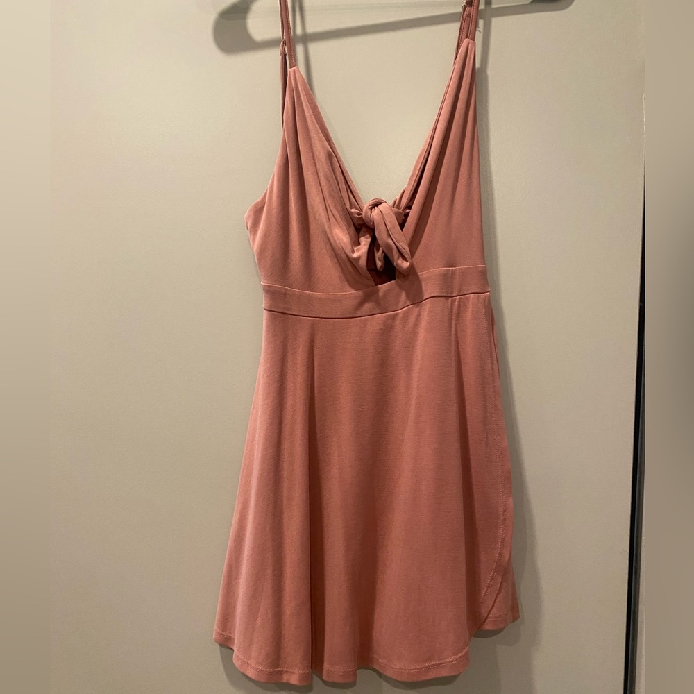 Pink Tie Front Romper (that looks like a dress)